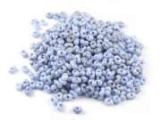 Farfalle Perlen, 4x2 mm, Steinoptik, blau-grau
