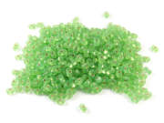 Farfalle Perlen, 4x2 mm, grün, silbereinzug