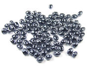 Preciosa Twin Beads, 4x2,5 mm, Hematite black