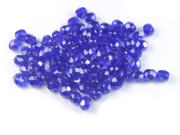 Glasschliffperlen, 4mm, kobaltblau AB