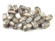 Perlen, rechteckig, 8x4 mm, grau lüster