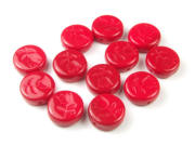 Perlen, Taler mit Tulpenprgung, 12 mm, rot
