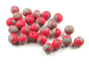Perlen, marmorierte Kugeln, 6 mm, rot-grau