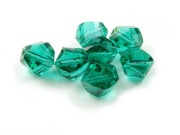 Schliffperlen, Glasschliff, 7 mm, Smaragd