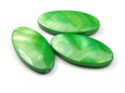 Perlen aus Perlmutt, Horseeye, 16x30 mm, grün