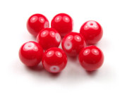 Perlen aus Glas, 12 mm, opak-rot
