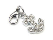Charms mit Strass 'Anker' 19x12 mm