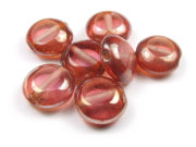 Perlen mit Lster, Taler, 12 mm, padparadscha