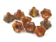 Perlen Bltenkelche, 9x9 mm, steinfarben braun