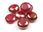 Perle mit Lüster, Taler, 12 mm, rubin