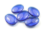 Glasperlen, Ovale, 18x13 mm, blau