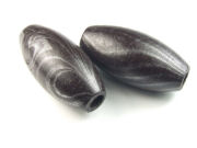 Holzperlen, Olive, 40x20 mm, schwarz-braun