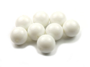 Perlen aus Glas, 12 mm, opak-weiß