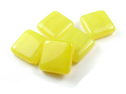 Glasperlen, Quadrate, 17,5  mm, yellow