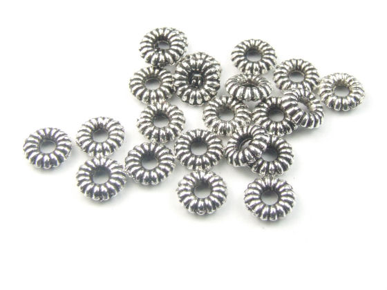 Metallperle, Minirondelle, 5 mm, versilbert