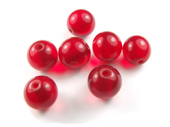 Perlen, 14 mm, deep ruby red