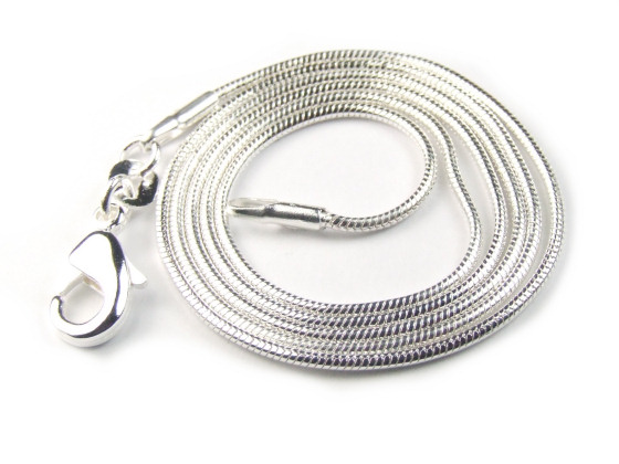 Schlangenkette mit Verschluss, 60 cm, 925er Silber