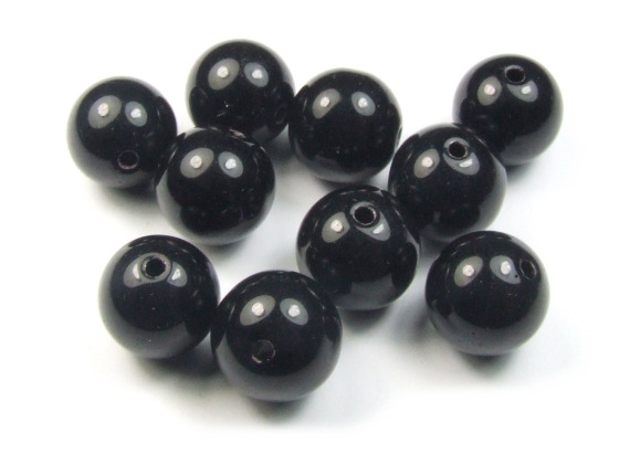 Perlen, 14 mm, schwarz
