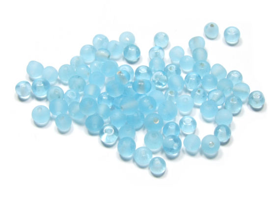 Glasperlen, Frost, 4mm, t�rkis