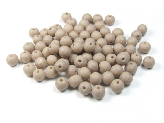 Perlen in Steinoptik, matt, 6 mm, taupe