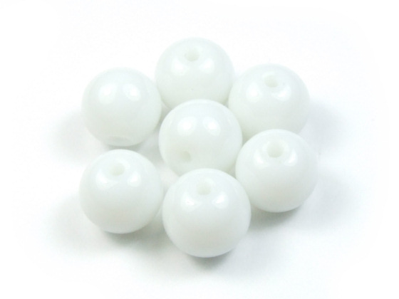 Perlen aus Kristallglas, rund,  8mm, weiss