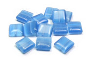 Cateye Perlen, Quadrat, 12x12 mm, rauchblau