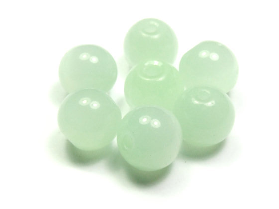 Perlen aus Kristallglas, rund, 10 mm, hellgrn