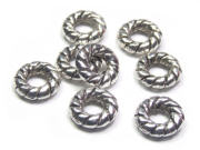 Metallring, versilbert, gedreht,  10 mm