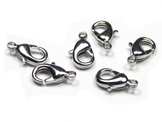 Karabiner, versilbert, 5x10 mm