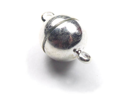 Magnetverschluss, Kugel, 12mm, versilbert