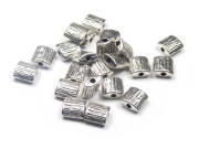 Metallperle, Quadrat, Bambusmuster, 9 mm