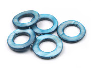 Perlmuttrondelle, 20 mm, aqua