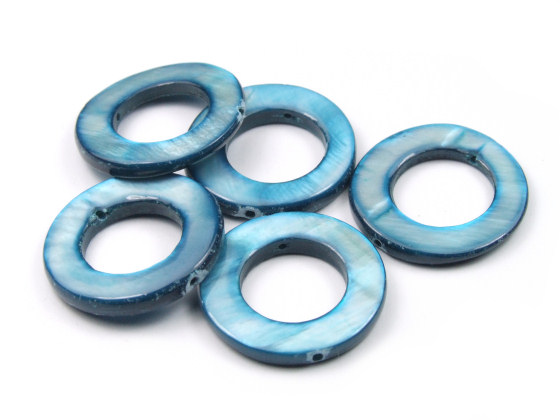 Perlmuttrondelle, 20 mm, aqua