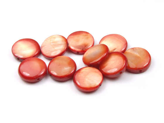 Muschelperlen, flach, rund, 11,5 mm, terracotta