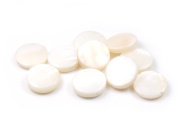 Muschelperlen, flach, rund, 11,5 mm, natur
