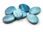 Muschelperlen, oval, 13x18, aqua