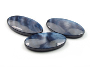 Perlen aus Perlmutt, Horseeye, 16x30 mm, schwarz