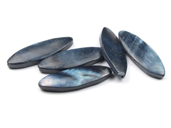Muschelperlen, Horse Eye klein, 10x30 mm,