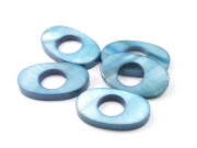 Muschelperlen, Ovale, 15x25 mm, aqua