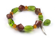 Armband , b�hmisches Glas und Metall