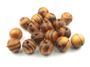 Perlen aus Wurzelholz, 12 mm, natur
