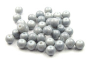 Perlen aus Glas, 6mm, opak-silbergrau