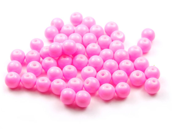 Perlen aus Glas, 6mm, opak-pink