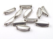 Metallperle, oval, versilbert
