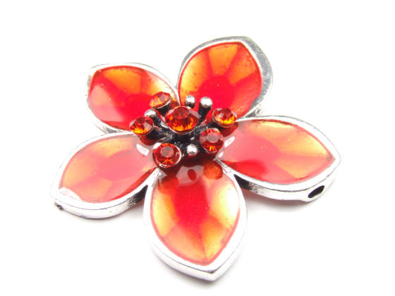 Emaille Anhänger, 58 mm, orange