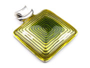Emaille Anh�nger, Serie Greco, 40x40 mm, goldgelb