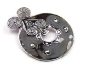 Emaille Anh�nger , 50 mm, schwarz