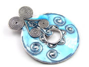 Emaille Anh�nger , 50 mm, blau