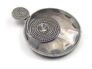 Emaille Anh�nger , 45 mm, silbergrau