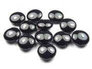 Achat, Taler, 15 mm, pechschwarz, poliert
